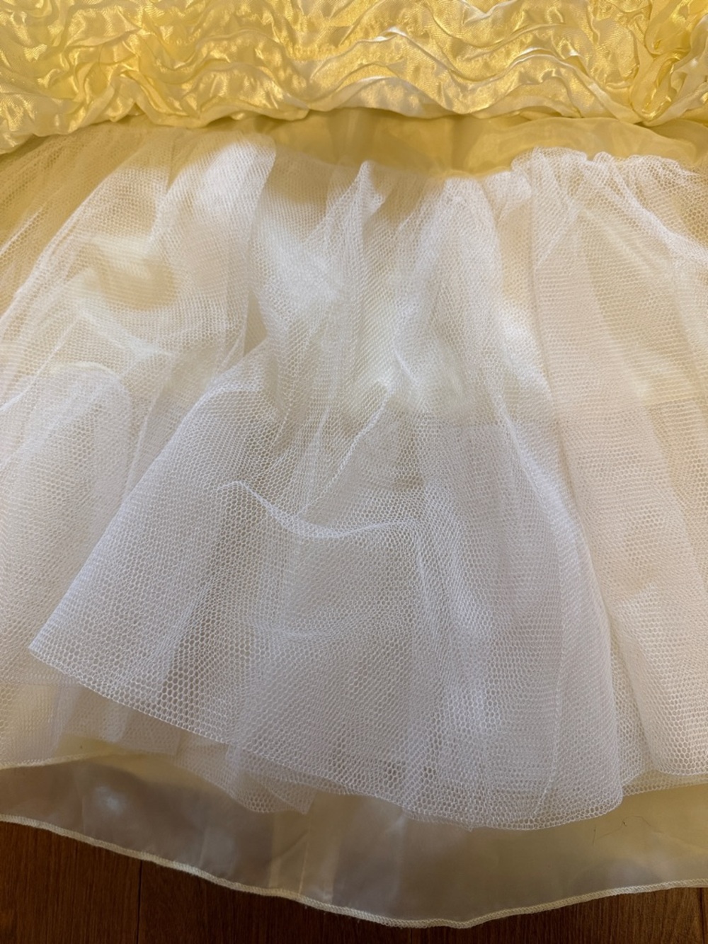 Ivory Ruffled Tulle Flower Girl Dress - Picture 4 of 5